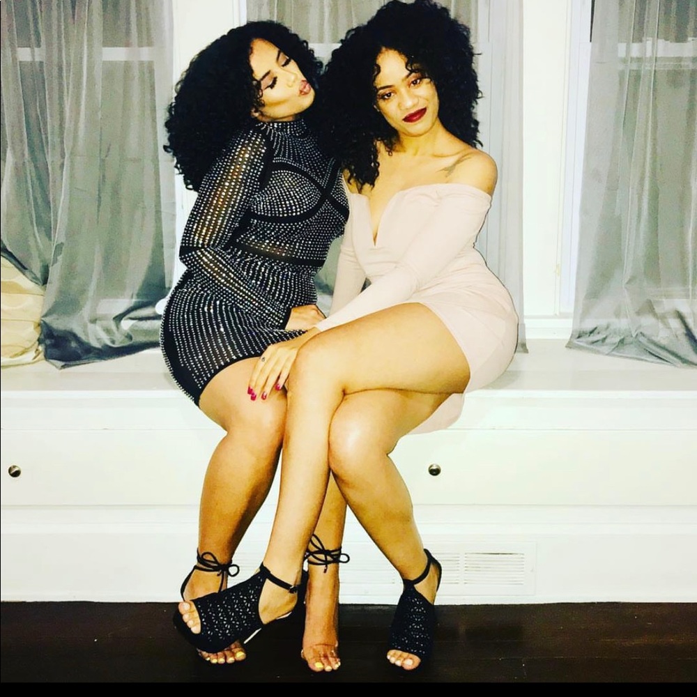 Pale pink asymmetrical body fitting dress